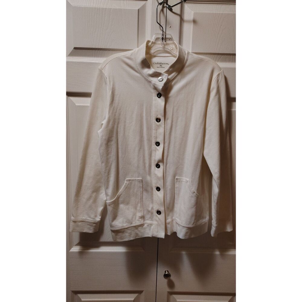 Croft&Barrow White Button-Up Long Sleeve Shirt PL